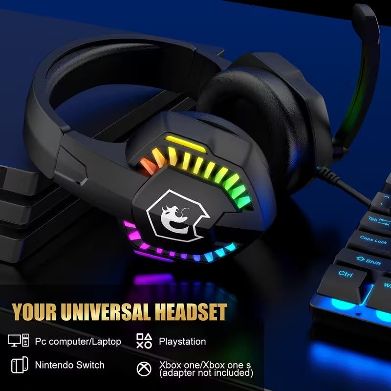 Wired Gaming Headset with RGB Lights and Noise Cancelling Mic – product image 2 | SeeMyMails Marketplace