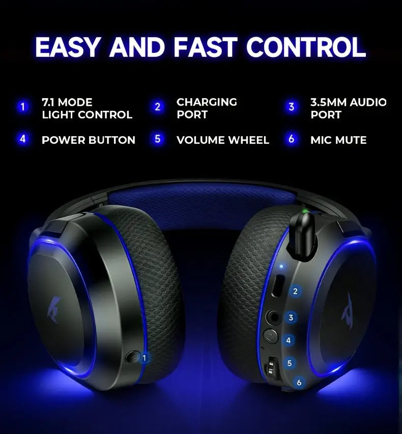 Wireless RGB Gaming Headset Surround – product view 2 | SeeMyMails Marketplace