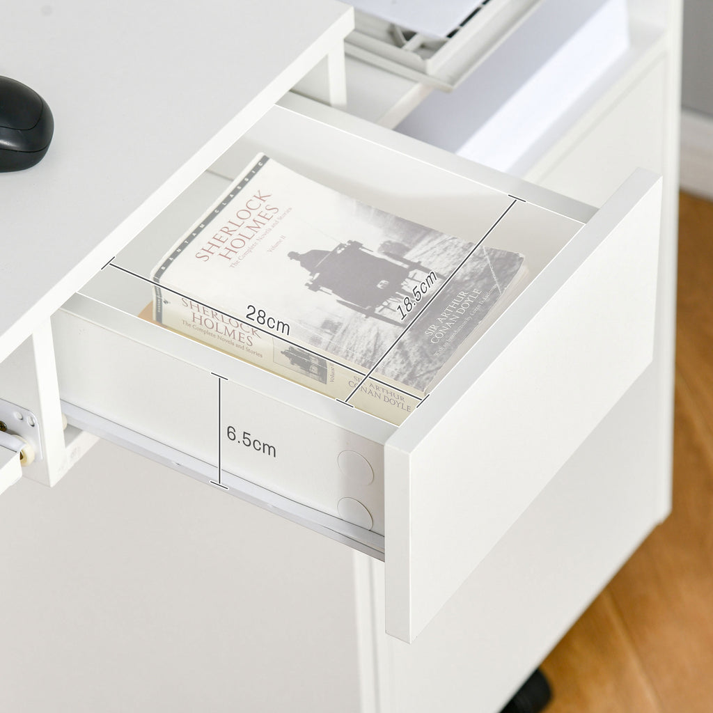 Bureau d'Ordinateur, 80 x 45 x 75 cm, Bureau avec Rangement, Plateau pour Clavier et Tiroir, Blanc – product view 9 | SeeMyMails Marketplace