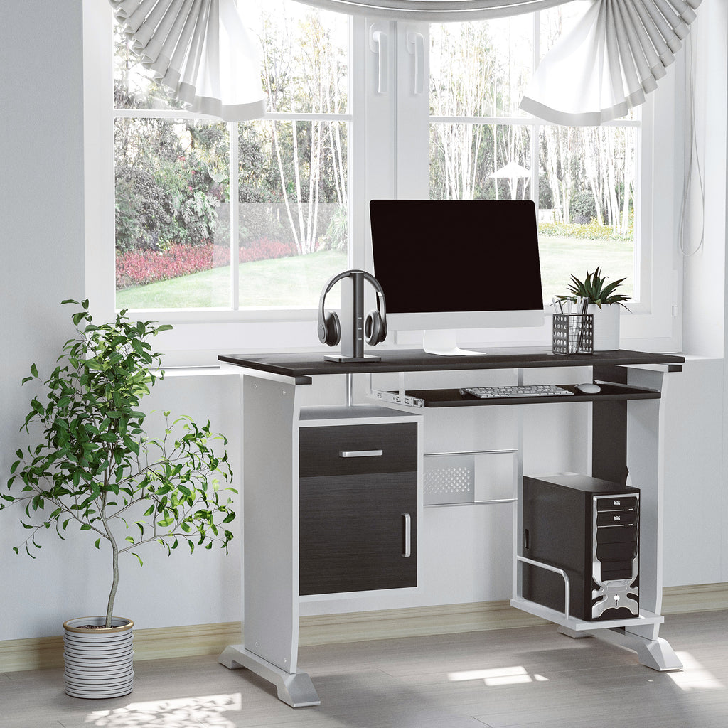 Bureau d'ordinateur, 100 x 52 x 75 cm, bureau avec tablette coulissante pour clavier, tiroirs et sup – product image 2 | SeeMyMails Marketplace