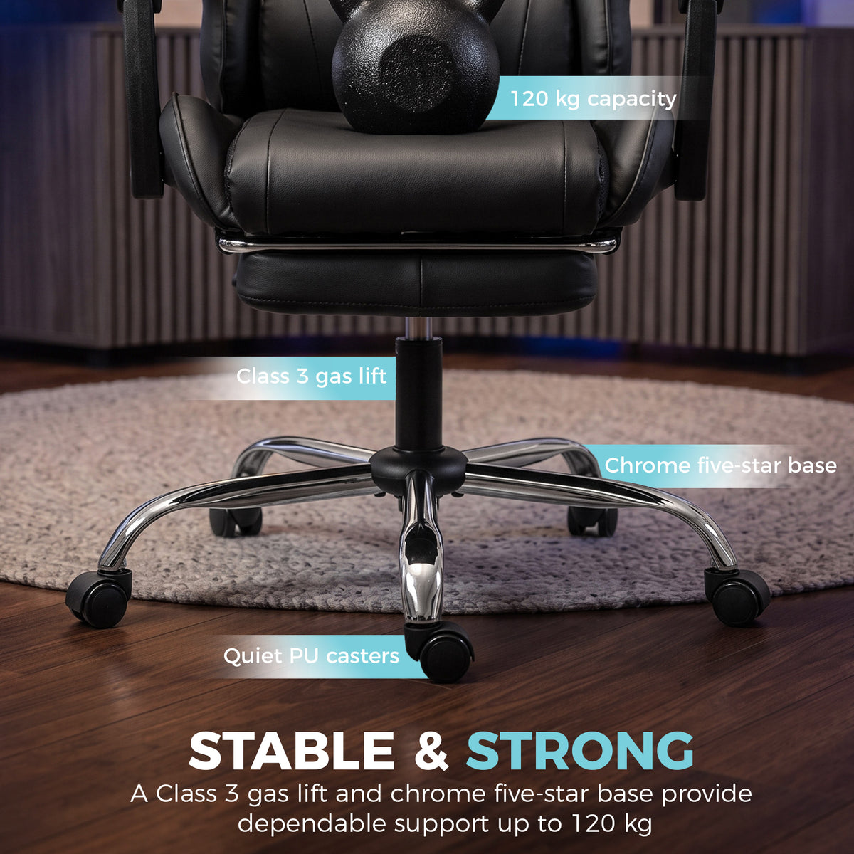 Chaise Gaming Ergonomique avec Coussin Lombaire Massant, Fauteuil Gaming Inclinable en Cuir Synthéti – product view 8 | SeeMyMails Marketplace