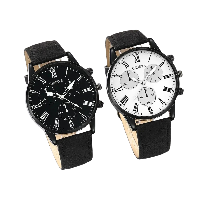 NNEOBA Couple Leather Quartz Watches Set | SeeMyMails Marketplace