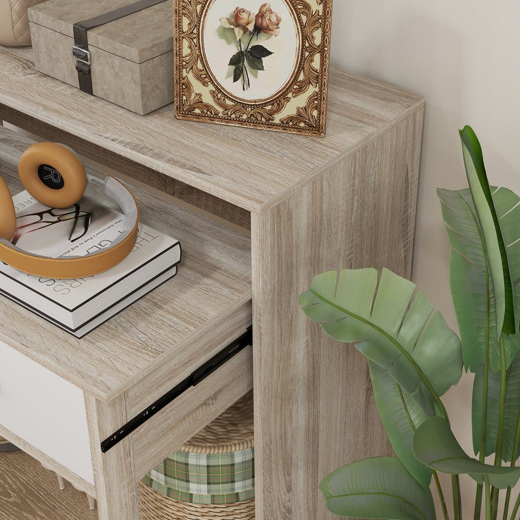 Table console avec plateau coulissant et 2 tiroirs, table de couloir avec rangement, 95l x 35P x 87H – product image 4 | SeeMyMails Marketplace