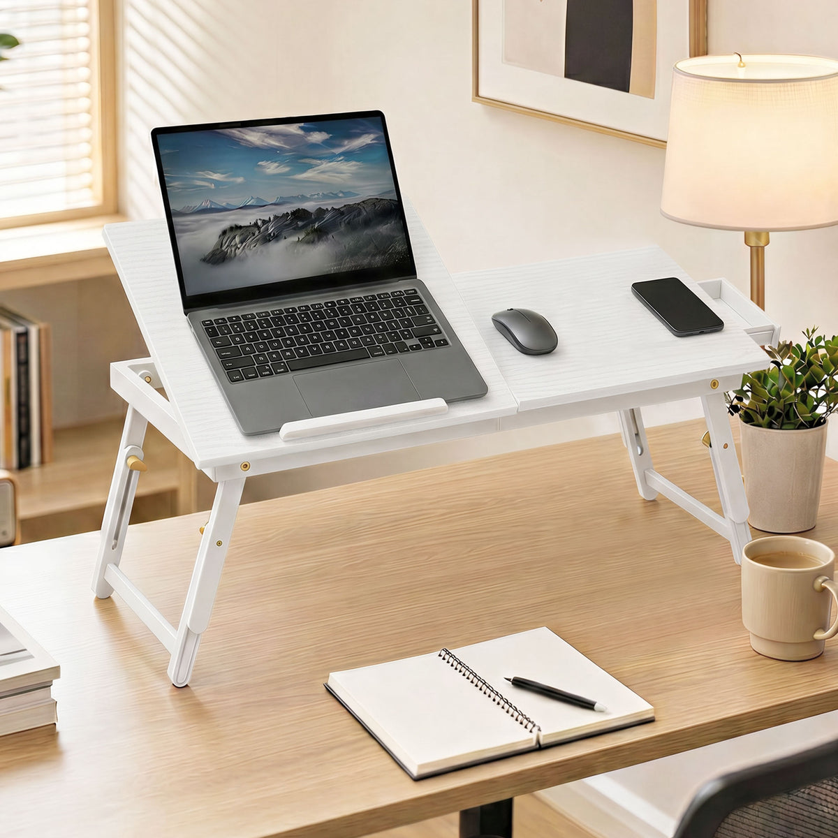 Table de lit pliable et réglable, plateau de lit pour ordinateur portable en bambou plateau inclinab – product view 4 | SeeMyMails Marketplace